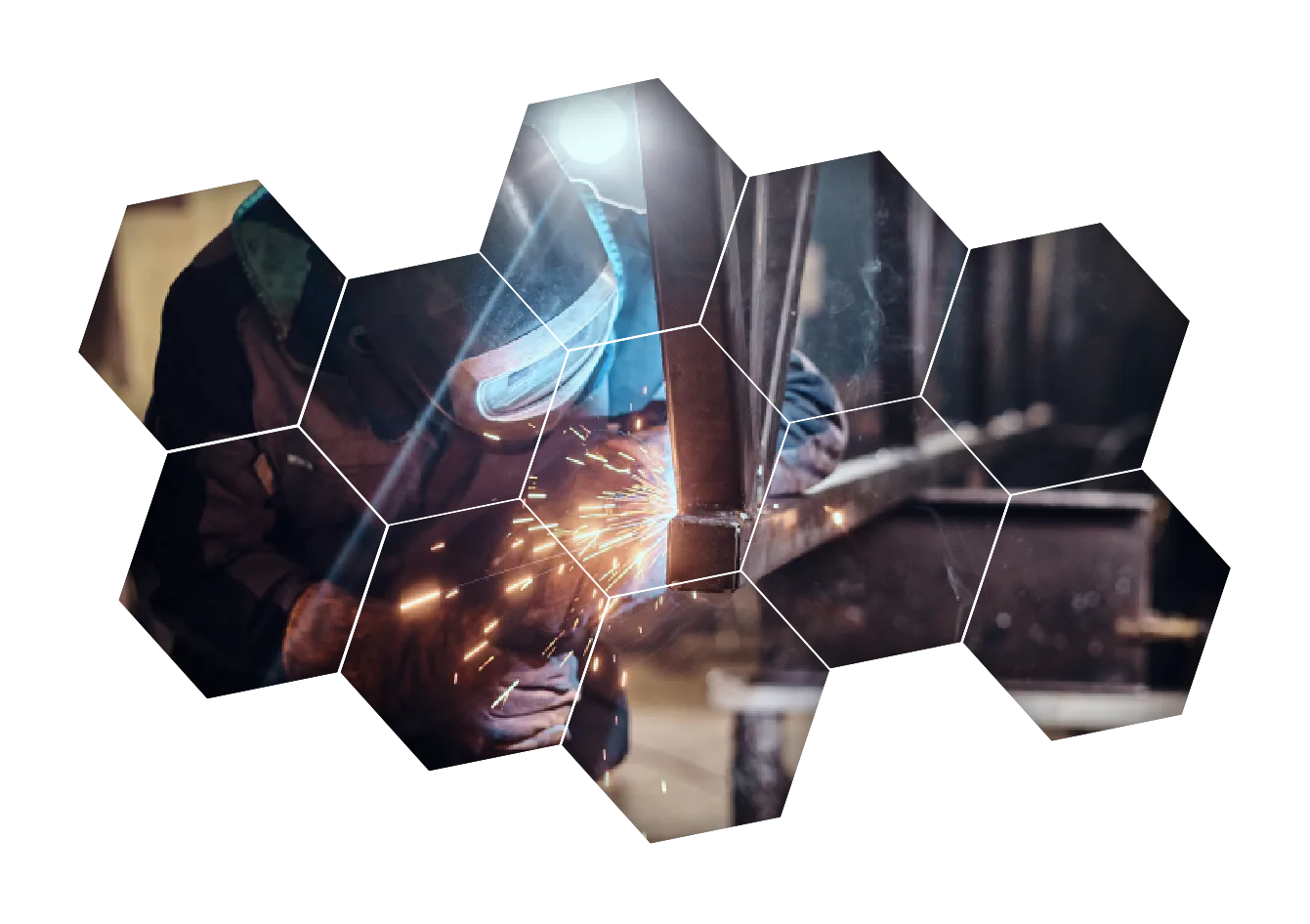 soudeur polonais assemblant des pièces métalliques dans un atelier